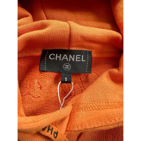 Chanel Pharrell Orange Embroidered Graphics Hoodie - Picture 4 of 8